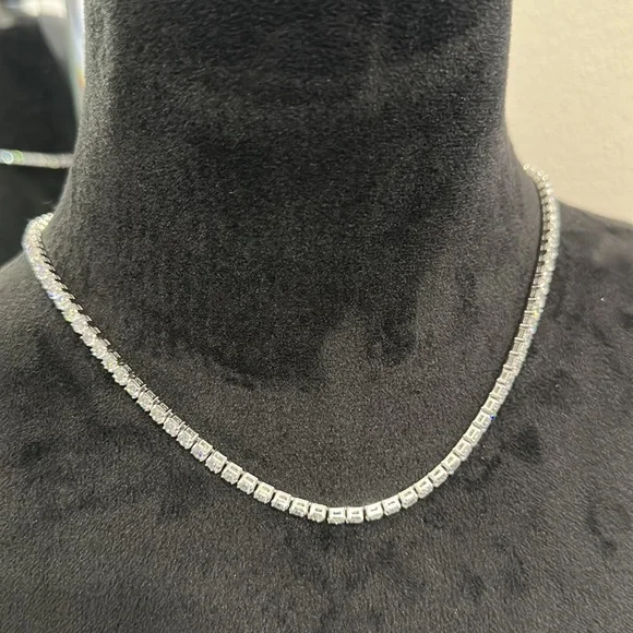 Sterling Silver cubic zirconia  Tennis Choker - Picture 3 of 6